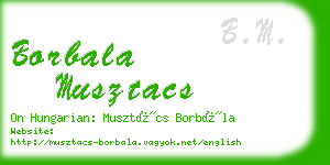 borbala musztacs business card